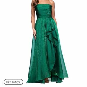 Xscape Strapless Emerald Gown